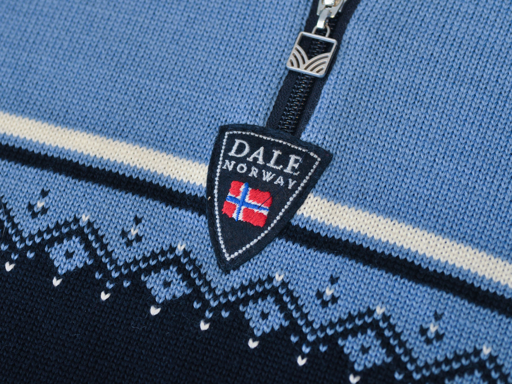 Dale of Norway Navy Blue Merino Wool Nordic Quarter Zip