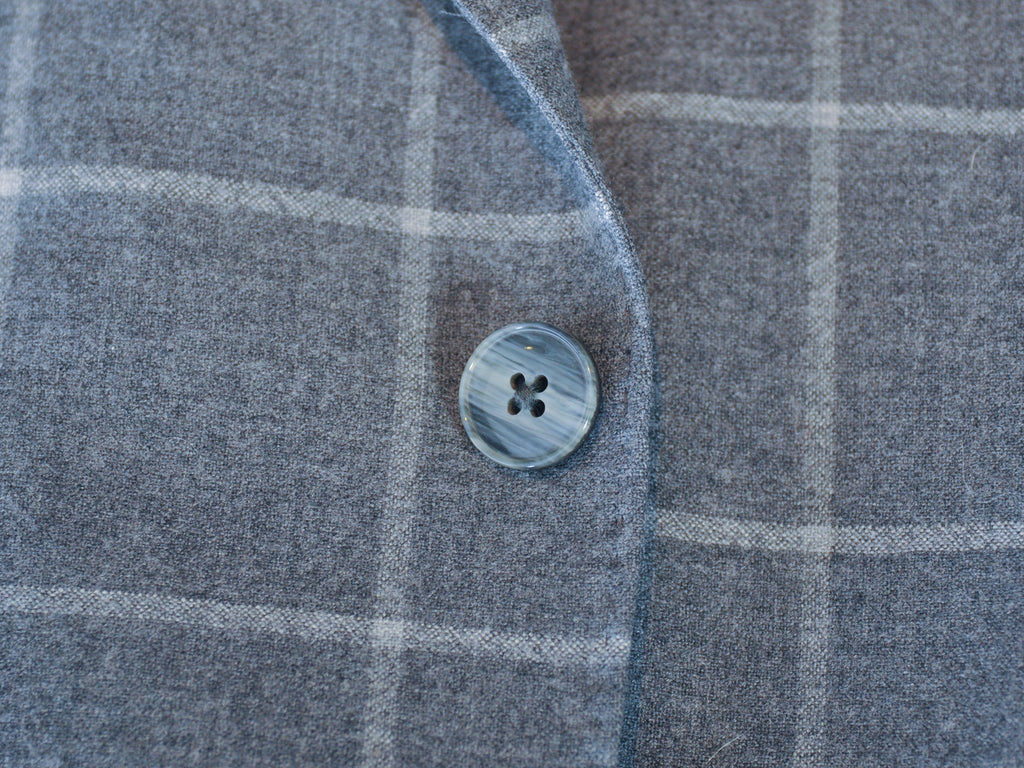 Luigi Bianchi Grey Windowpane Check Blazer