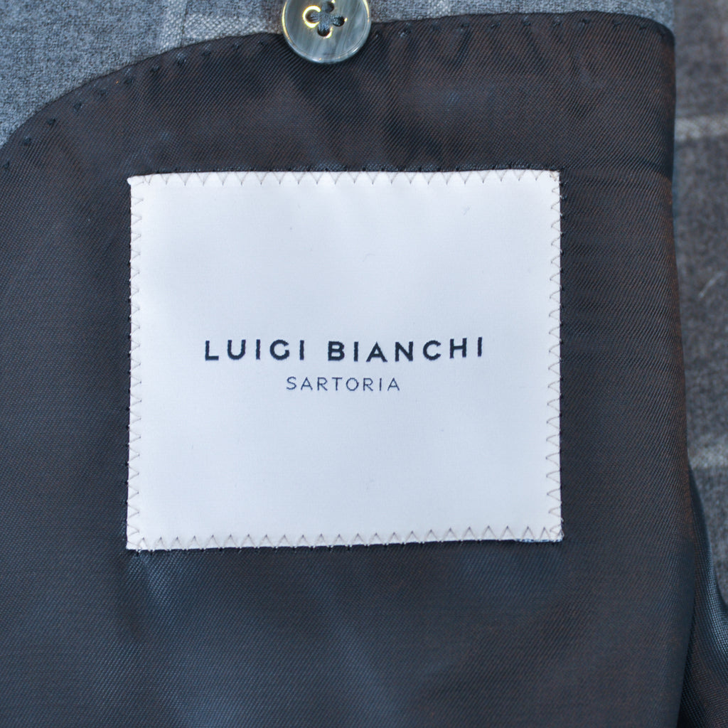 Luigi Bianchi Grey Windowpane Check Blazer