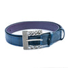 Elliot Rhodes Blue Embossed Leather Belt