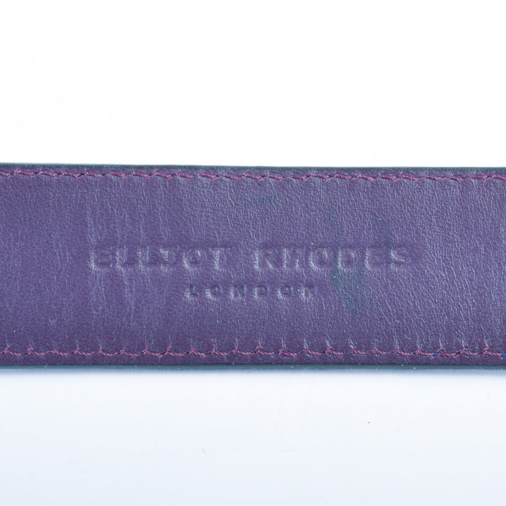 Elliot Rhodes Blue Embossed Leather Belt
