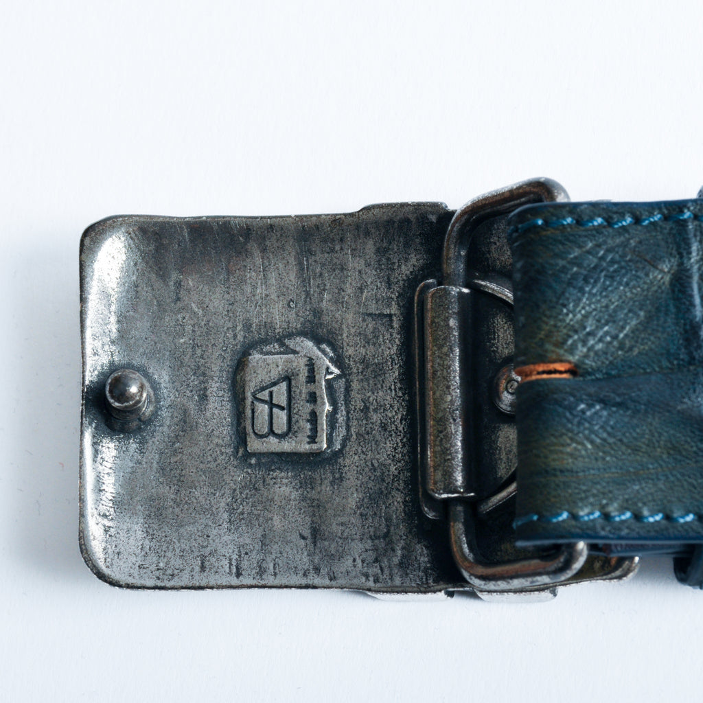 Elliot Rhodes Blue Embossed Leather Belt