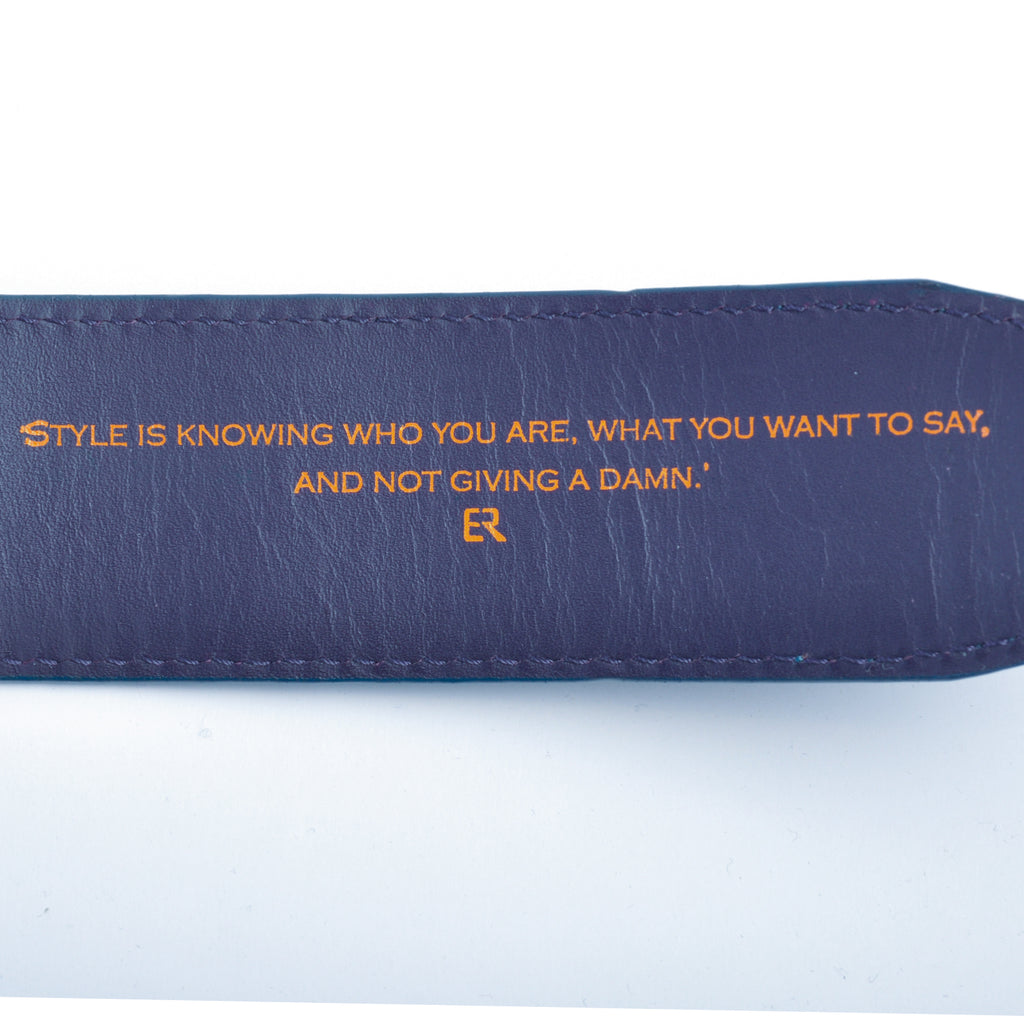 Elliot Rhodes Blue Embossed Leather Belt