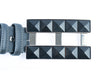 Elliot Rhodes Grey Embroidered Leather Belt