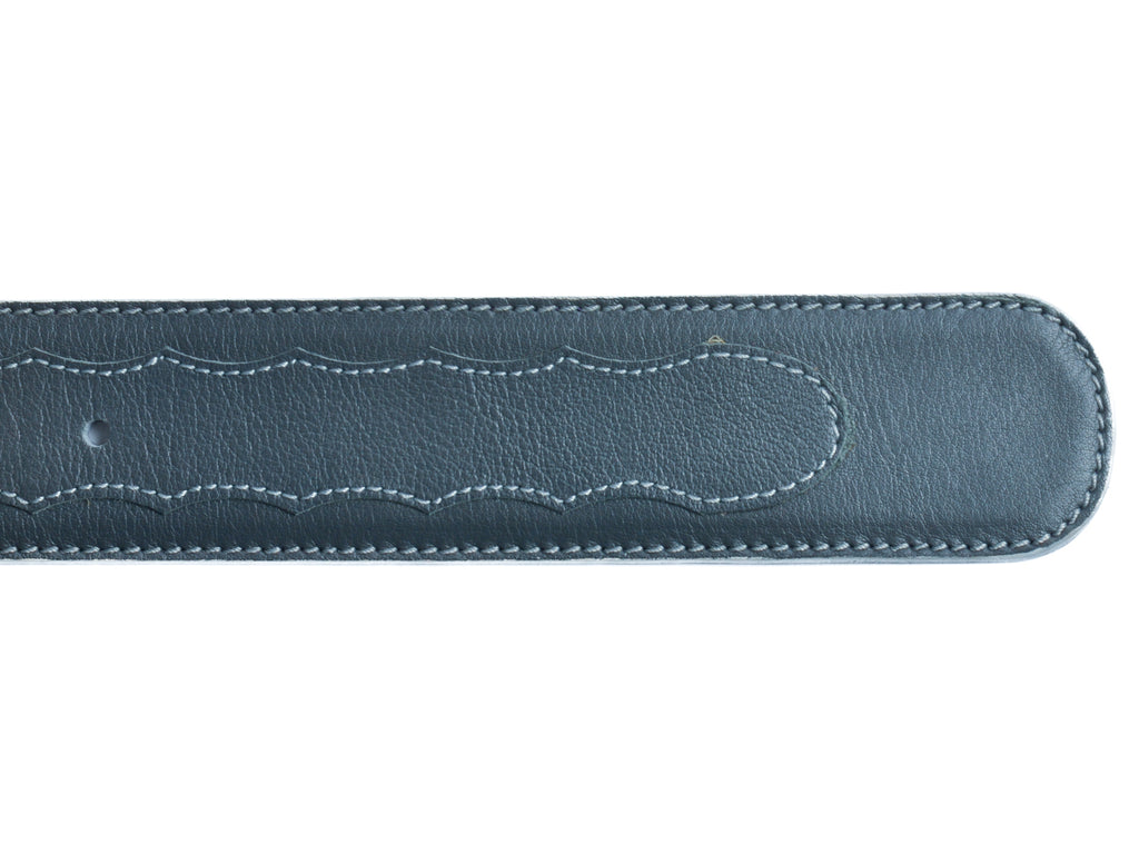 Elliot Rhodes Grey Embroidered Leather Belt