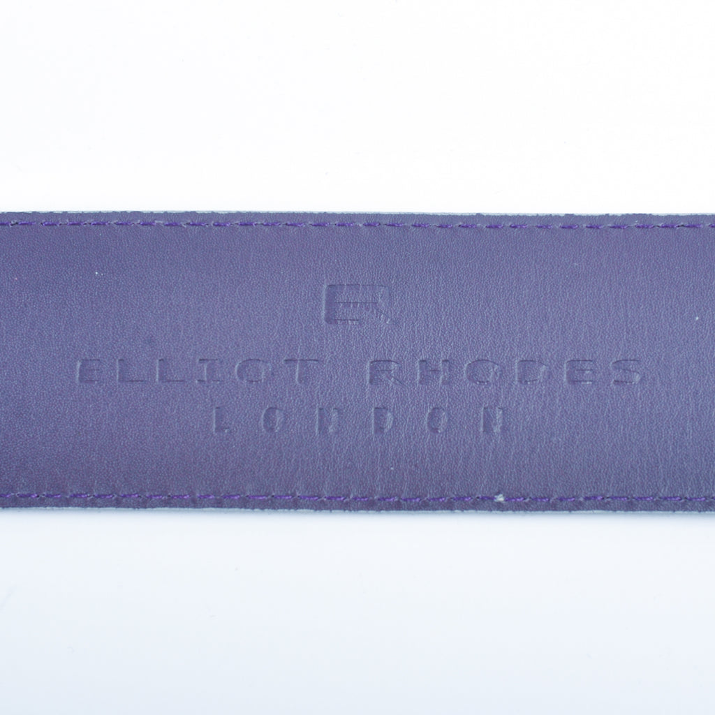 Elliot Rhodes Grey Embroidered Leather Belt