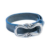 Elliot Rhodes Grey on Blue Textured Leather Belt
