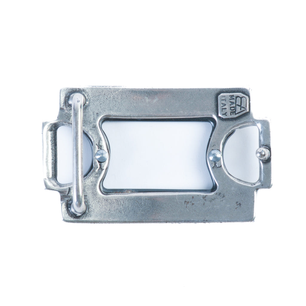 Elliot Rhodes Black and Silver Metal Belt Buckle
