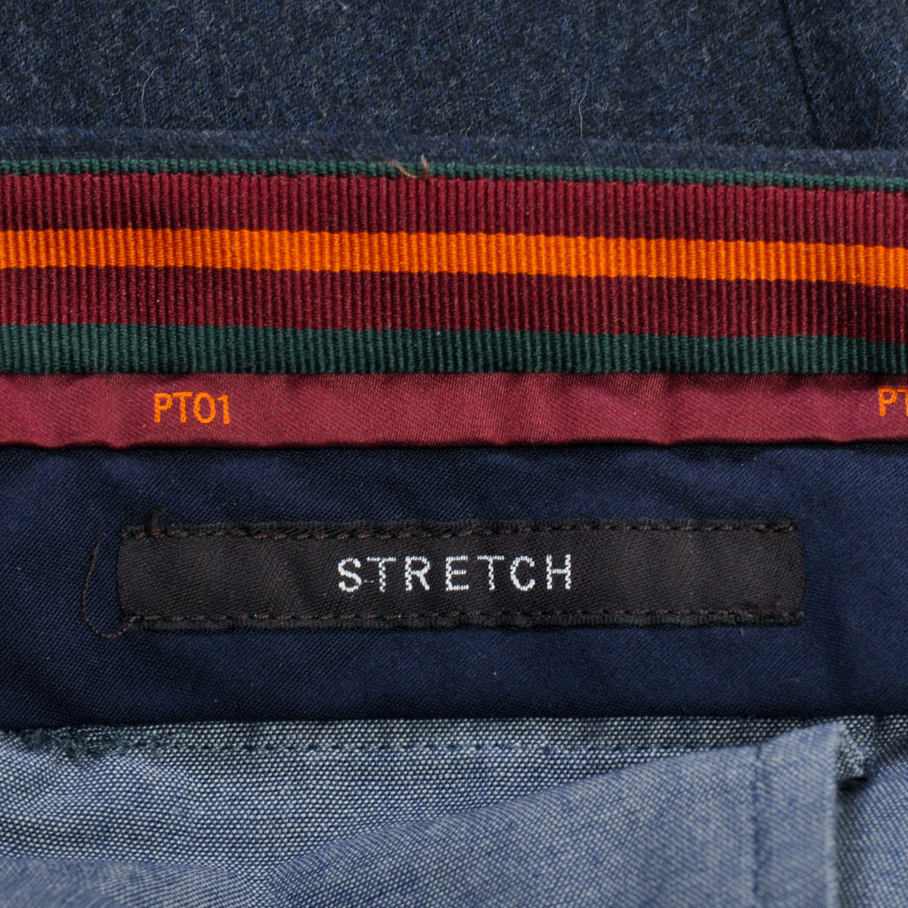 PT Torino Dark Blue Flannel Slim Fit Pants