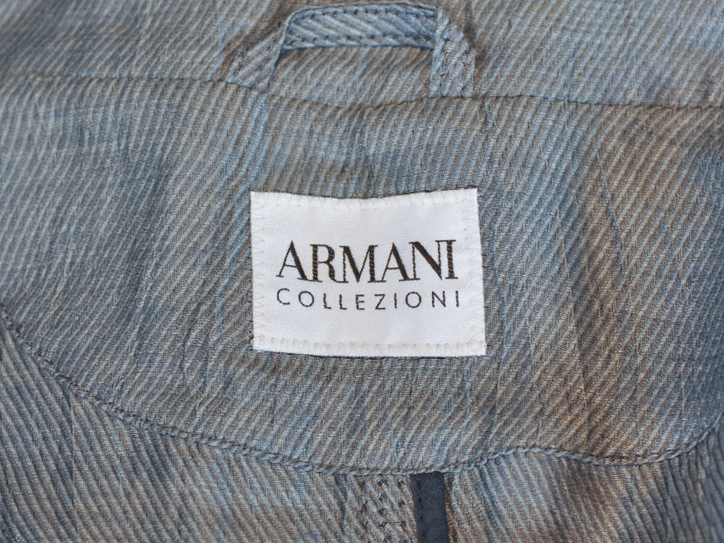 Armani Collezioni Grey Linen Blend JacketArmani Collezioni Grey Linen Blend Jacket