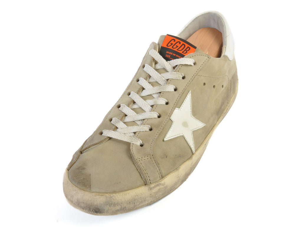 Golden Goose Deluxe Brand Light Brown Distressed Sneakers