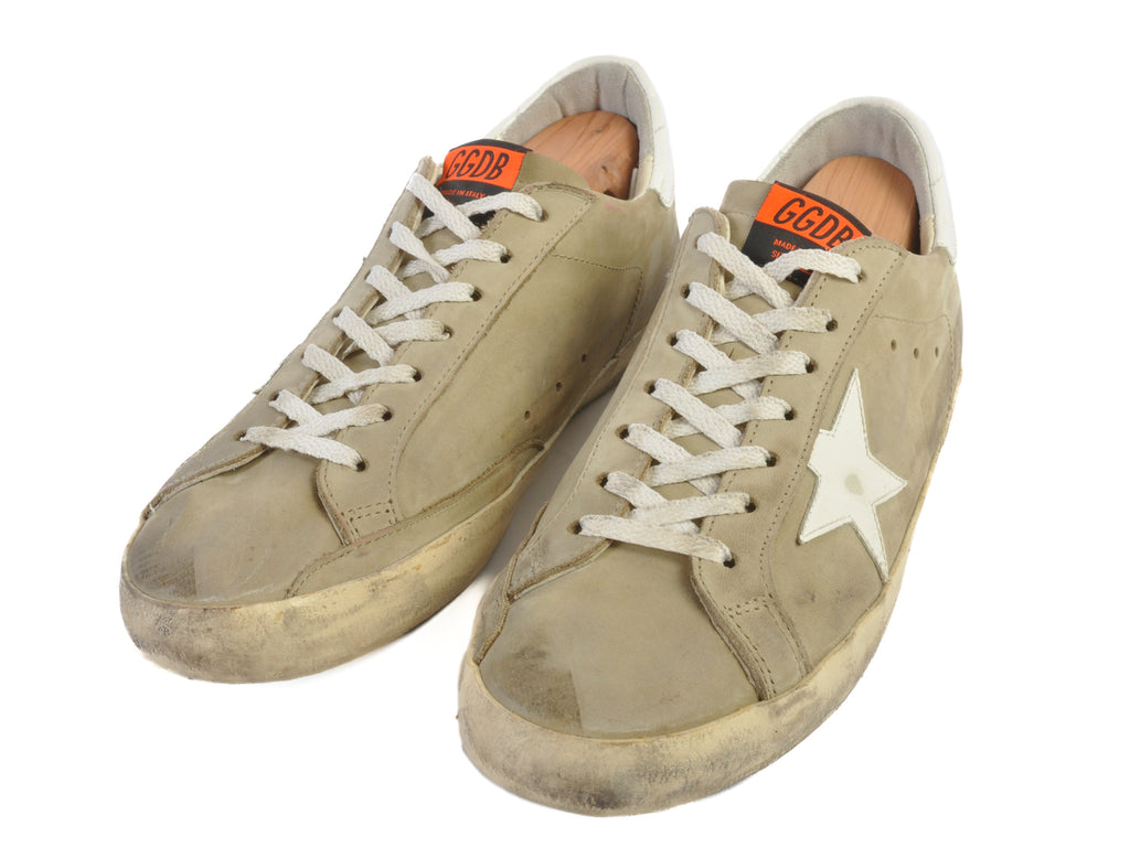 Golden Goose Deluxe Brand Light Brown Distressed Sneakers