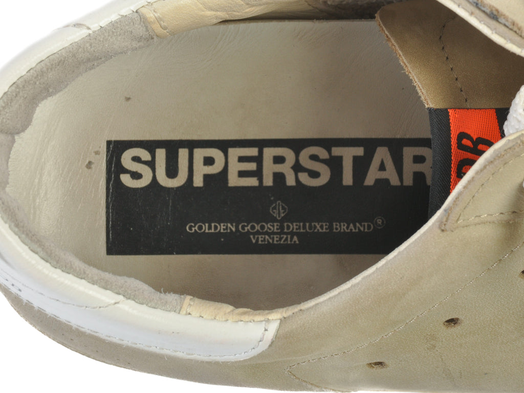 Golden Goose Deluxe Brand Light Brown Distressed Sneakers