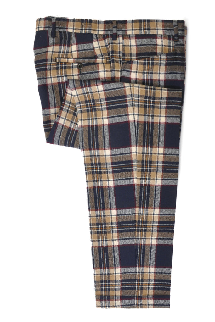 Etro Brown and Navy Plaid Pants