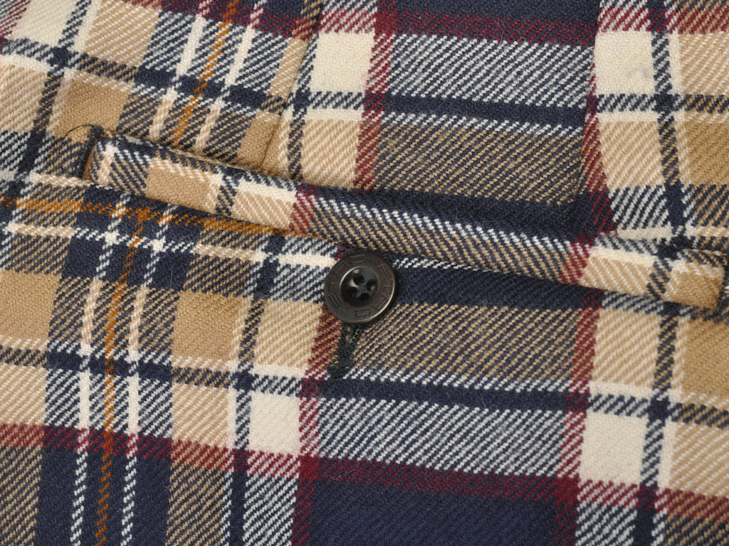 Etro Brown and Navy Plaid Pants