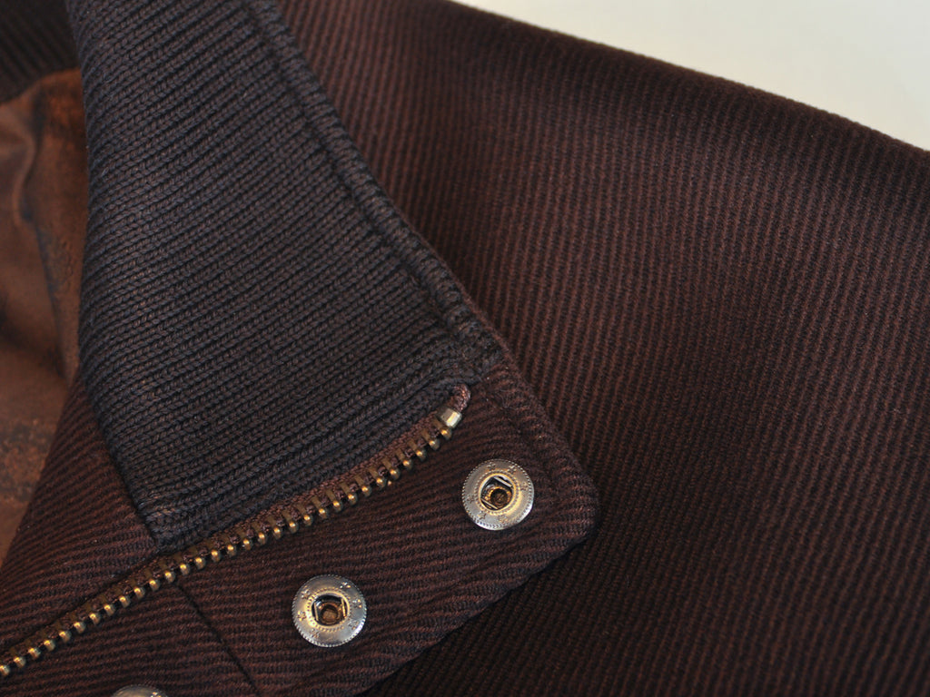 Cole Haan Brown Leather Accented Twill Jacket