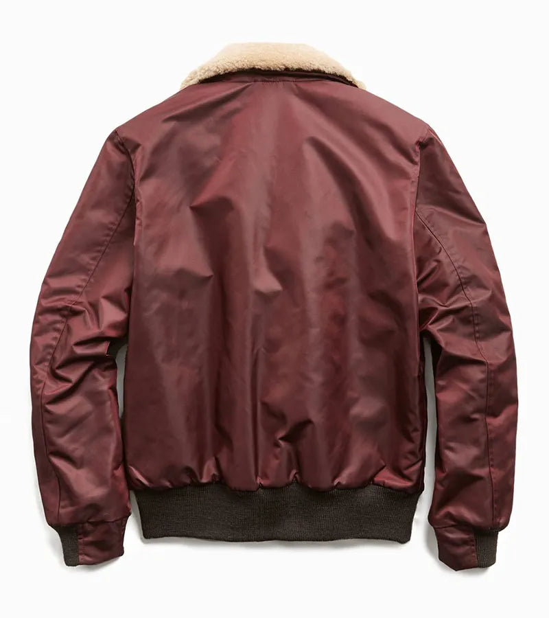 Todd Snyder X Golden Bear Burgundy Nylon Bomber Jacket