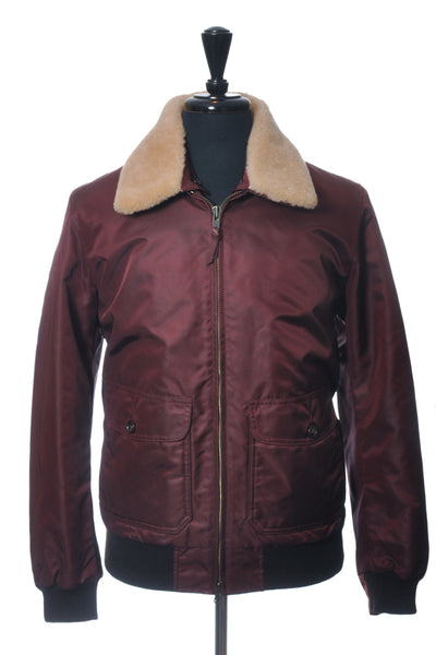 Todd Snyder X Golden Bear Burgundy Nylon Bomber Jacket