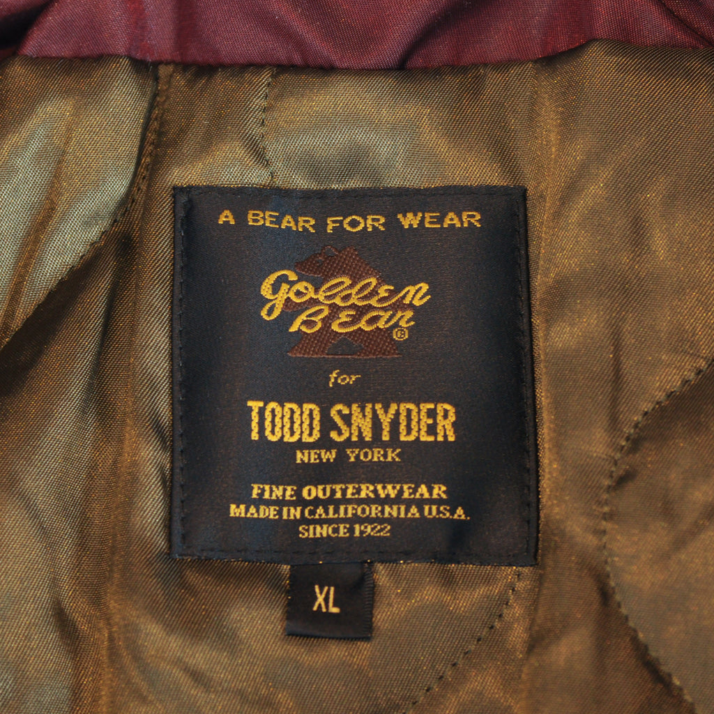 Todd Snyder X Golden Bear Burgundy Nylon Bomber Jacket