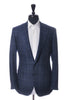Canali Dark Blue Check Silk Wool Blazer