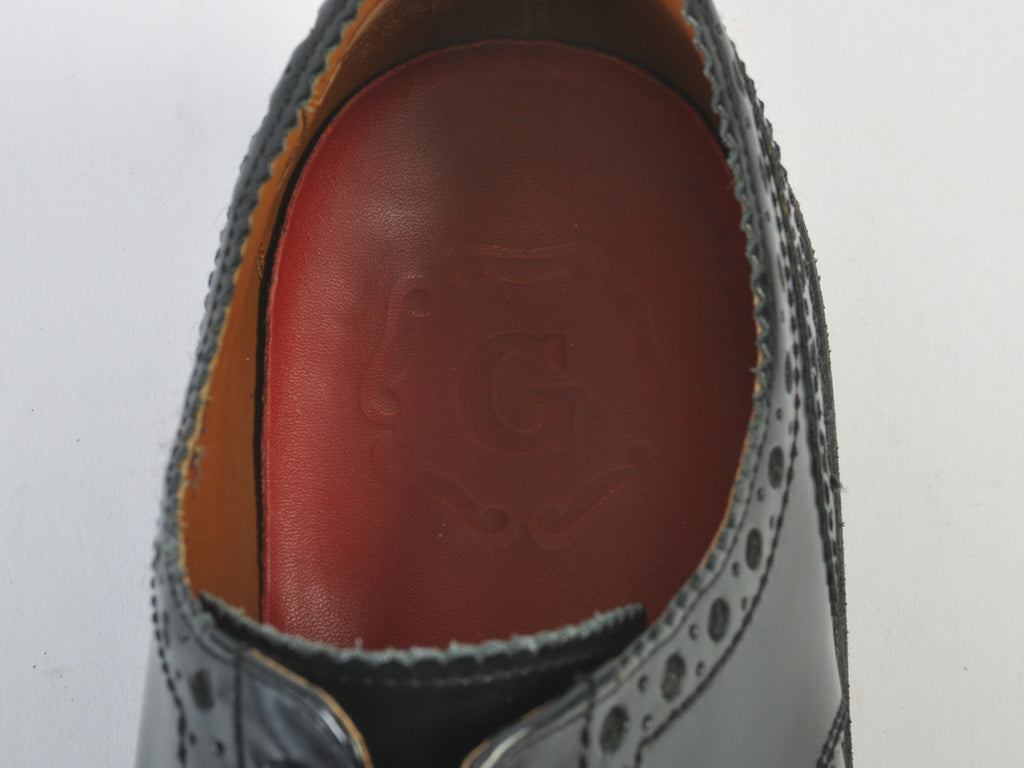 Grenson Black Wedge Sole Long Wing Shoes