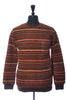 Beams Plus Brown Striped Terry Crew