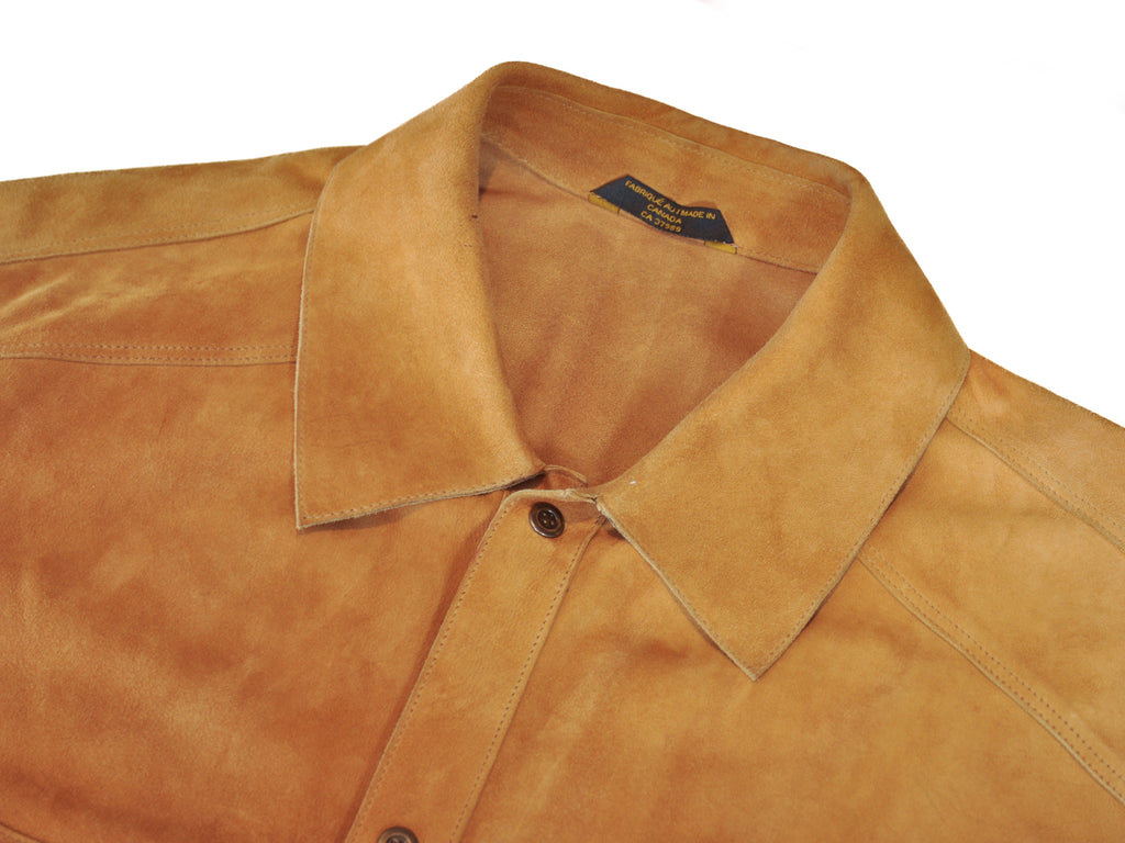 Yvan Brown Suede Snap Overshirt