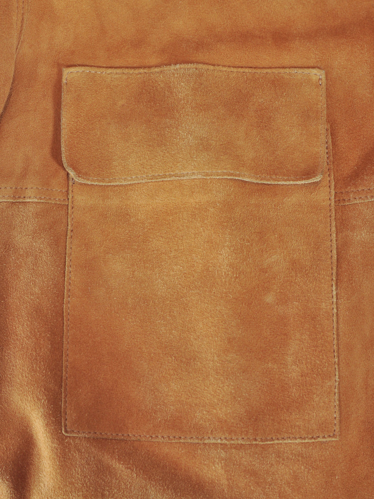 Yvan Brown Suede Snap Overshirt