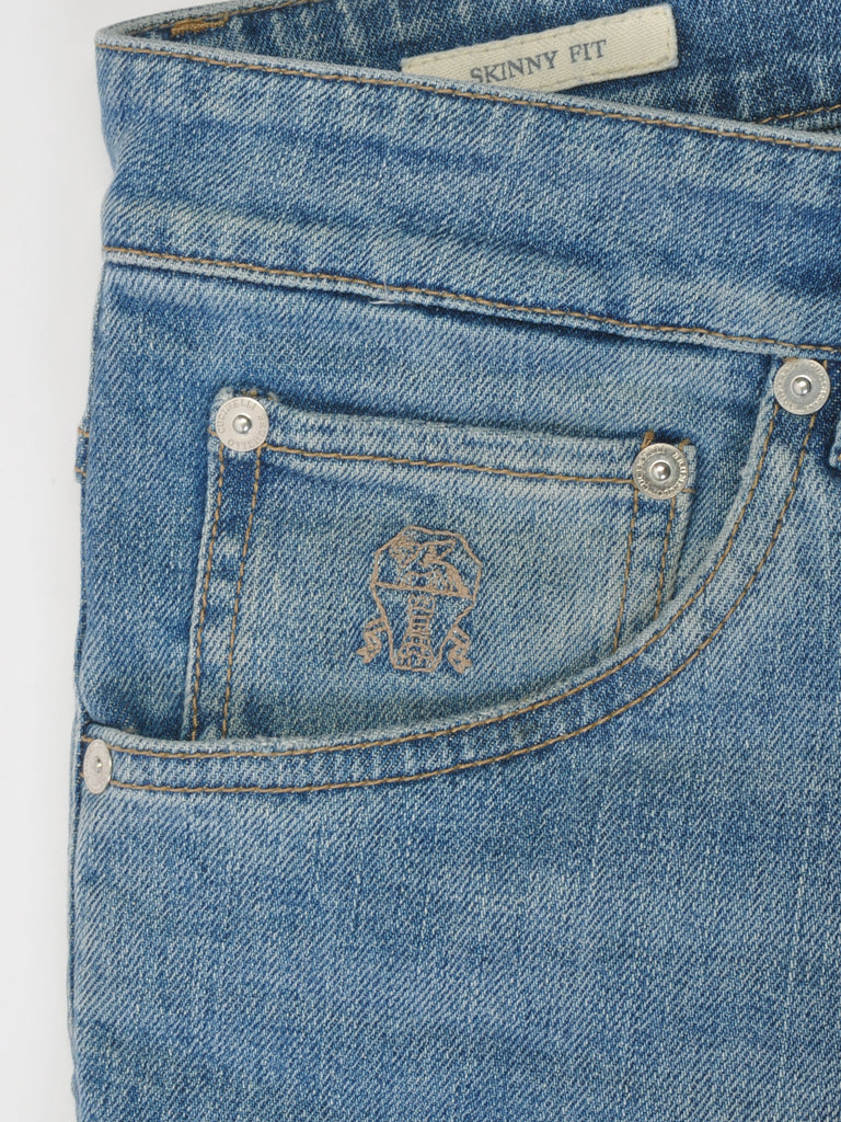 Brunello Cucinelli Blue Skinny Fit Jeans