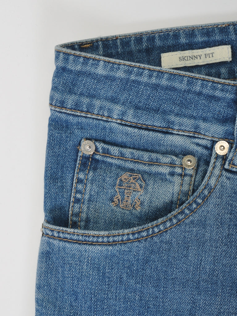 Brunello Cucinelli Blue Skinny Fit Jeans