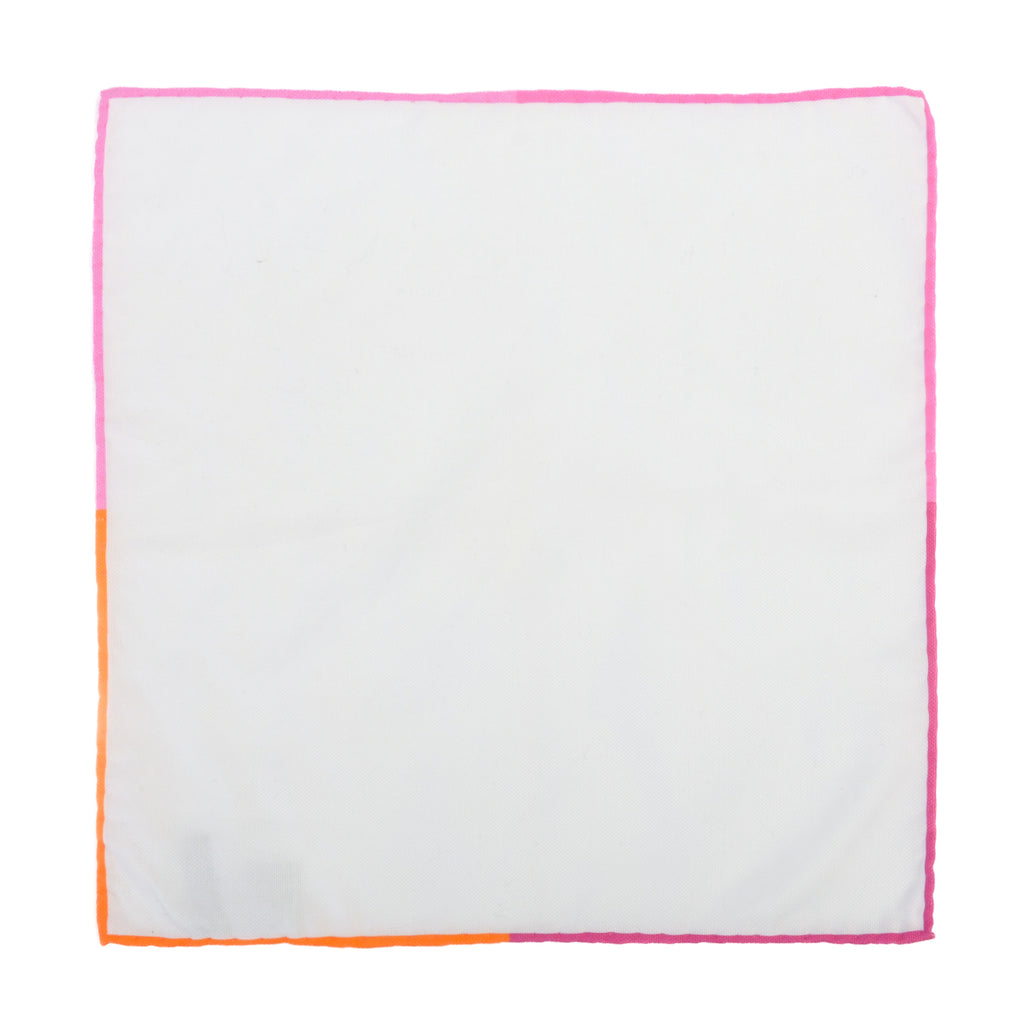 Lee Allison White Cotton Pocket Square