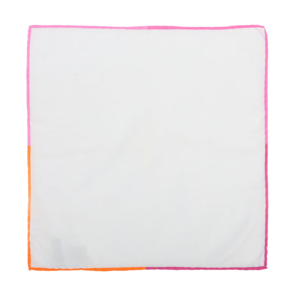 Lee Allison White Cotton Pocket Square
