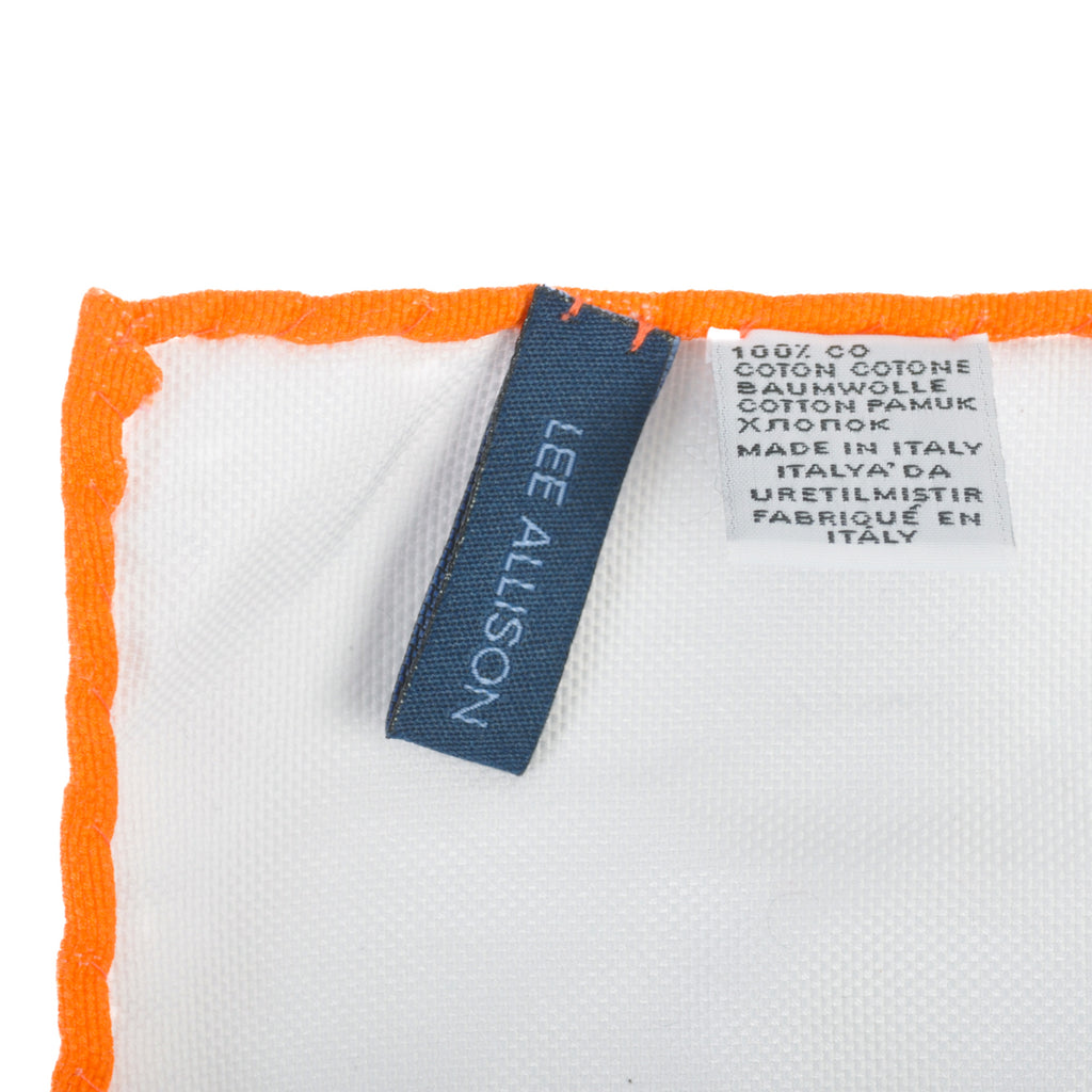 Lee Allison White Cotton Pocket Square
