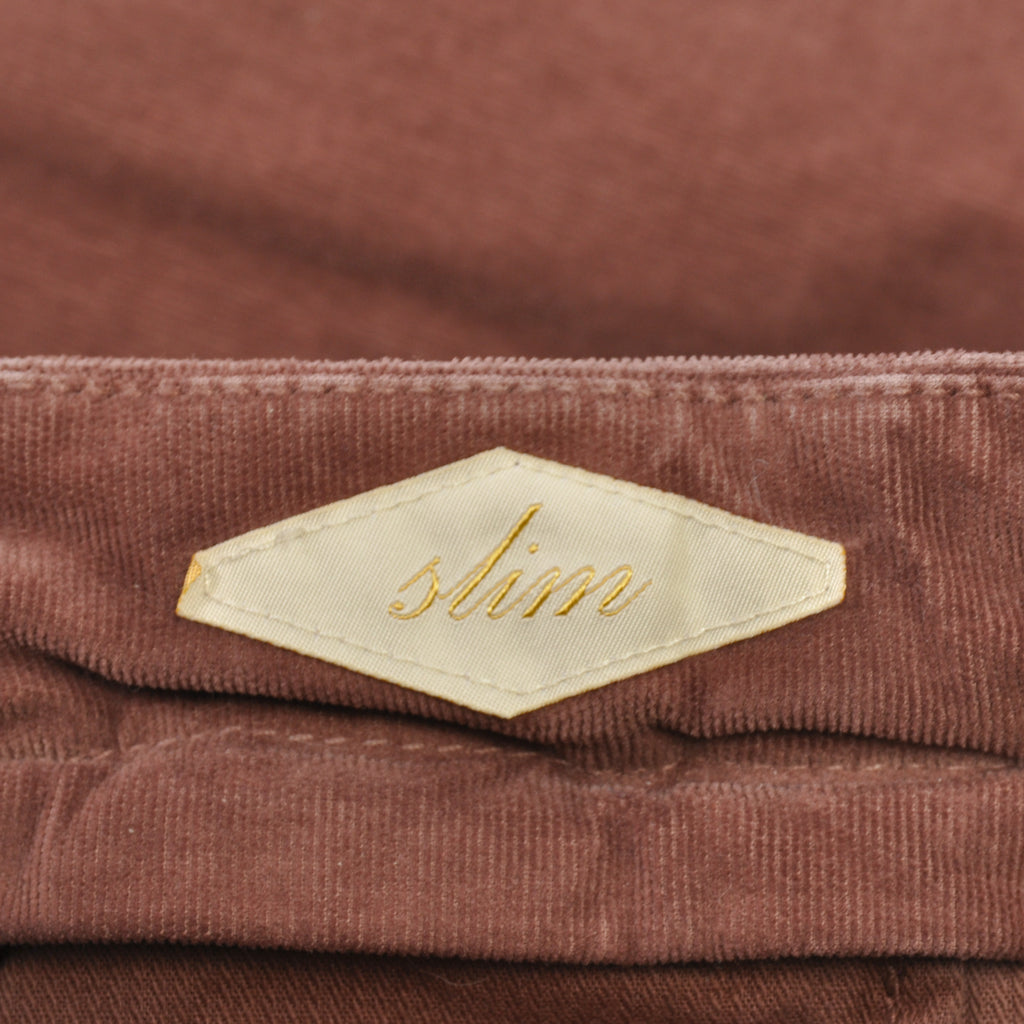 Briglia Brown Slim Fit Fine Corduroy Pleated Pants