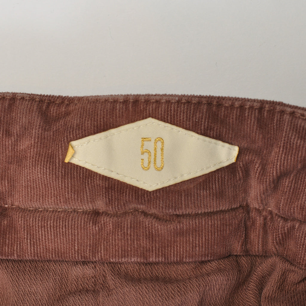 Briglia Brown Slim Fit Fine Corduroy Pleated Pants