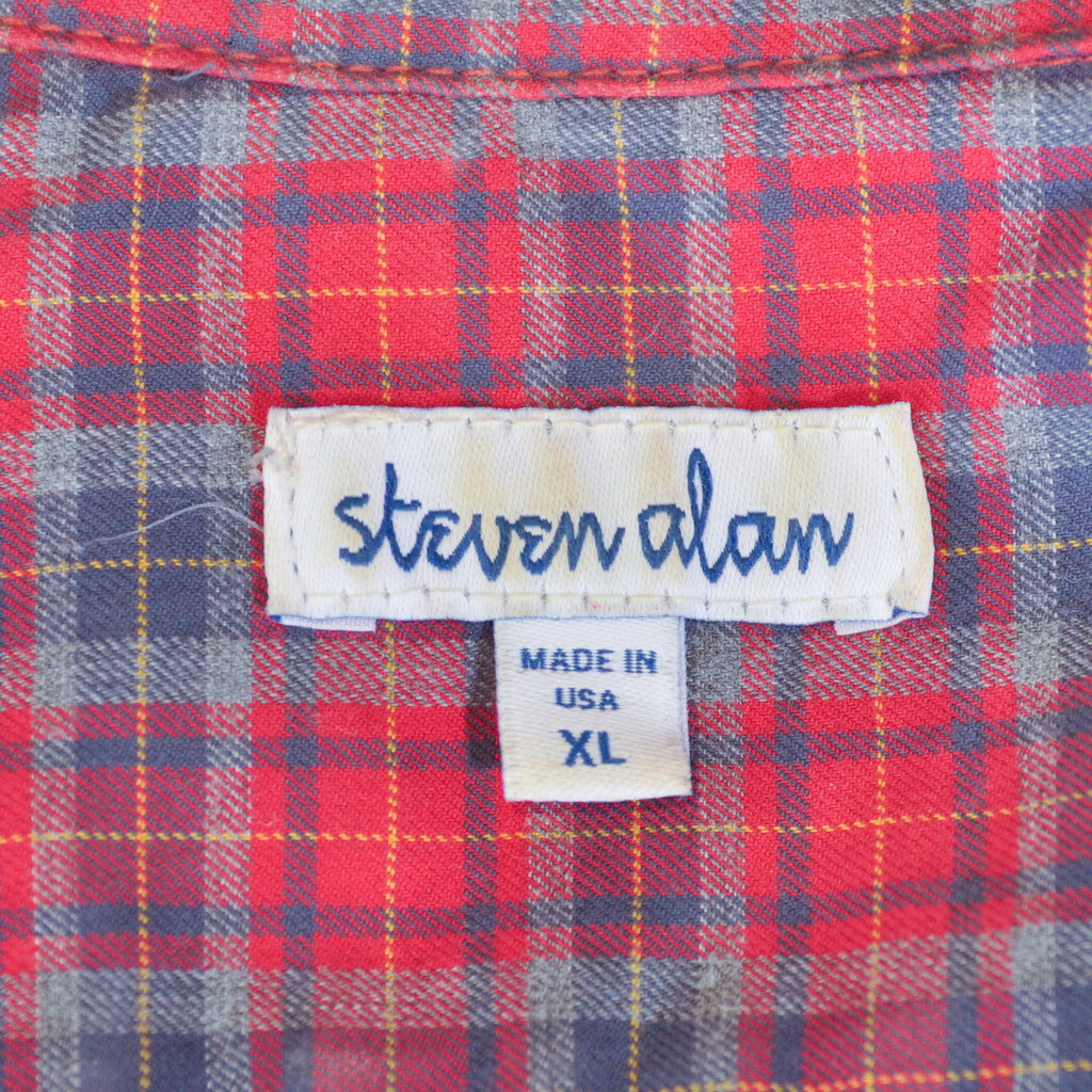 Steven Alan Red Check Cotton Shirt