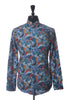 Bugatchi Blue Geometric Print Shaped Fit Shirt