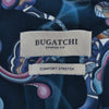Bugatchi Navy Blue Print Shaped Fit Shirt