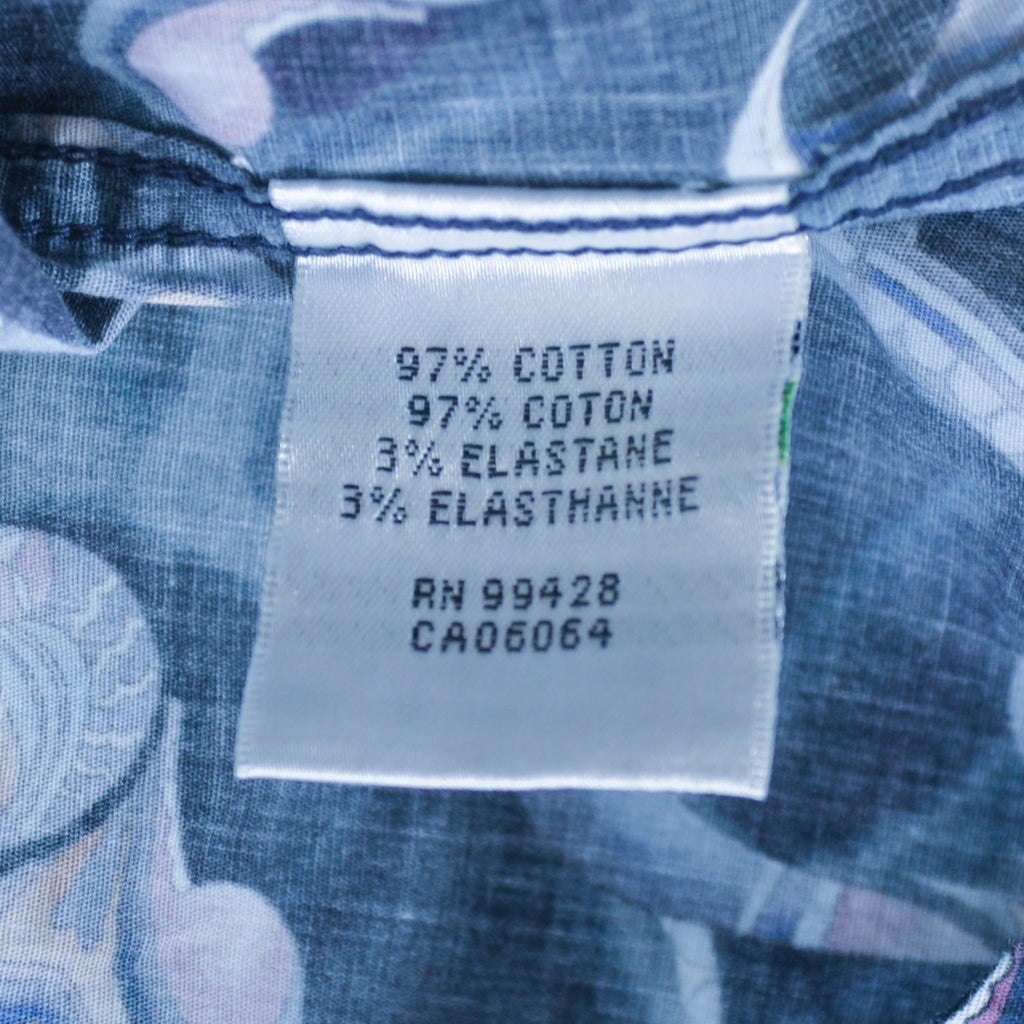 Bugatchi Navy Blue Print Shaped Fit Shirt