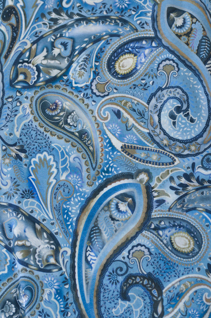 Bugatchi Blue Paisley Print Shaped Fit Shirt