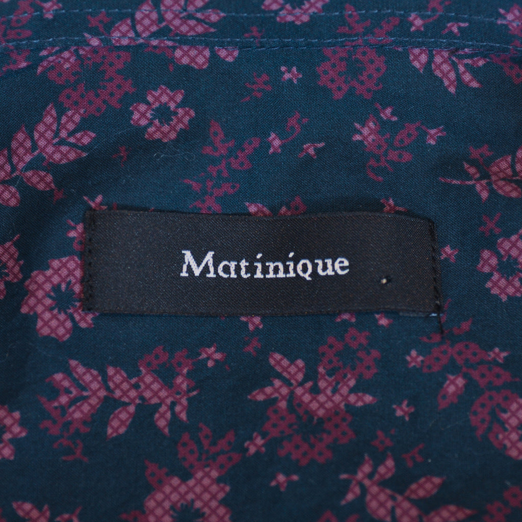 Matinique Merlot on Navy Blue Floral Print Shirt