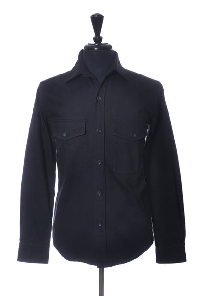 Eton Black Cotton Overshirt