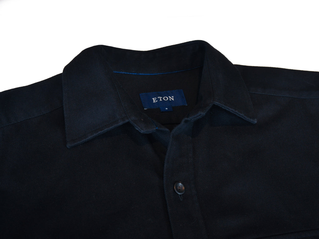 Eton Black Cotton Overshirt