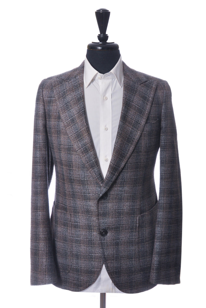 Emporio Armani Grey Check Savile Line Slim Fit Blazer