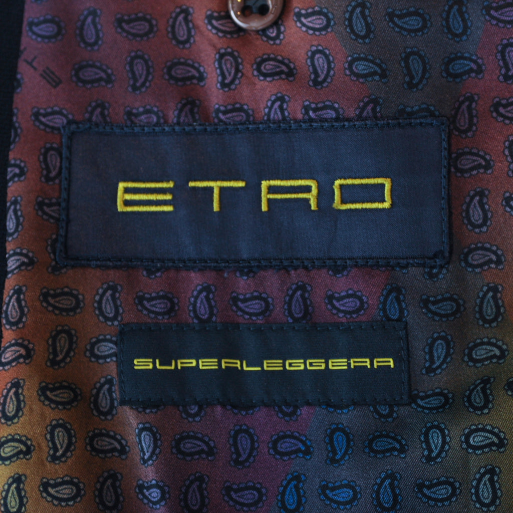 Etro Navy Blue Double Breasted Superleggera Blazer