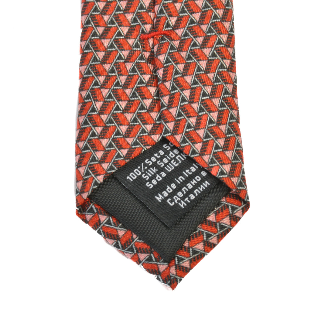 Hugo Boss Red Geometric Print Skinny Tie