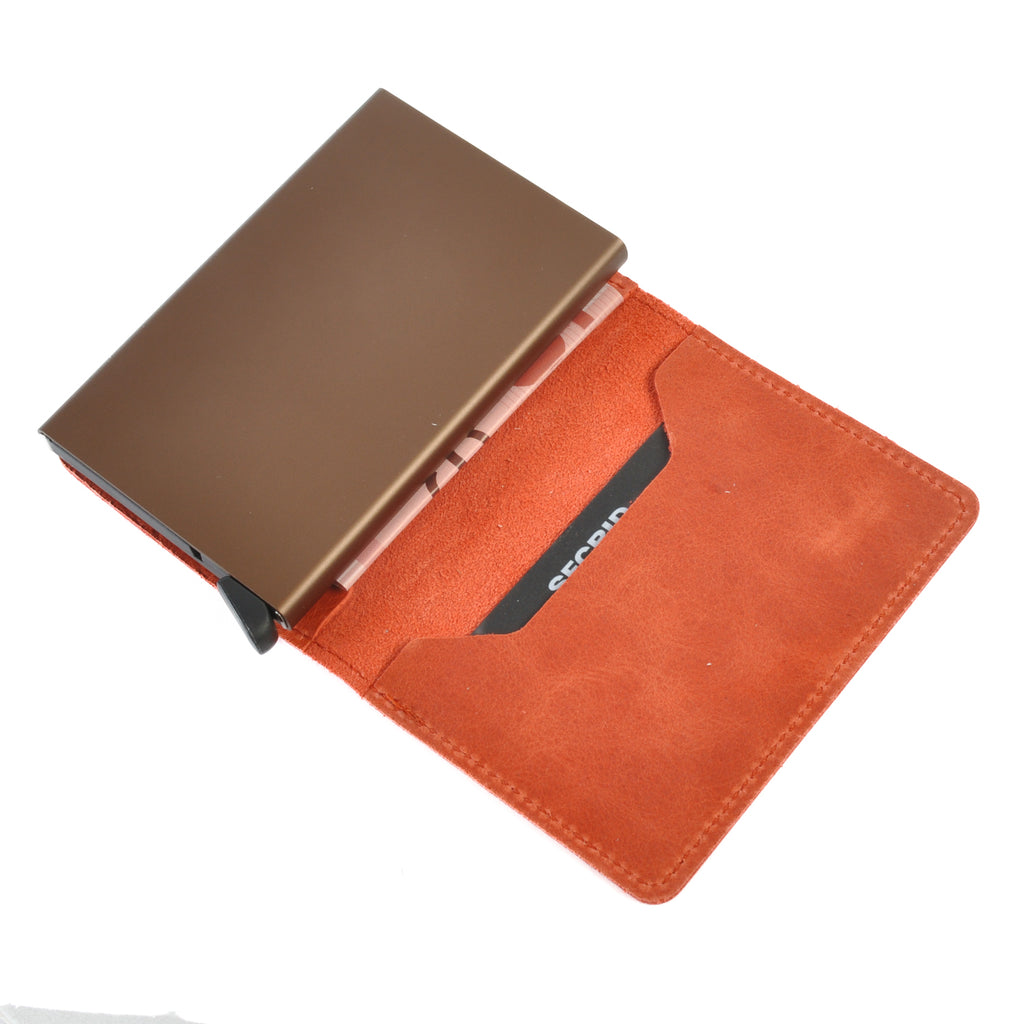 Secrid NWT Orange Leather Wallet