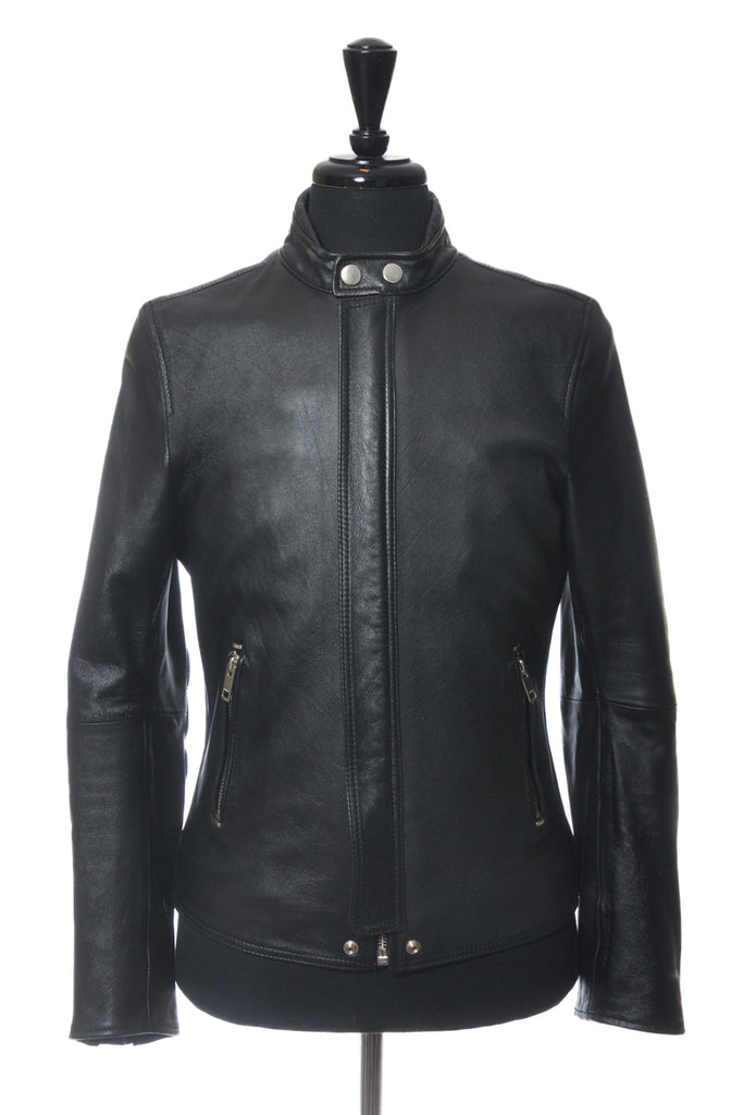 Diesel Black Lambskin Leather Motorcycle Jacket