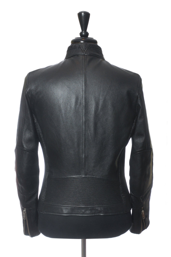 Diesel Black Lambskin Leather Motorcycle Jacket