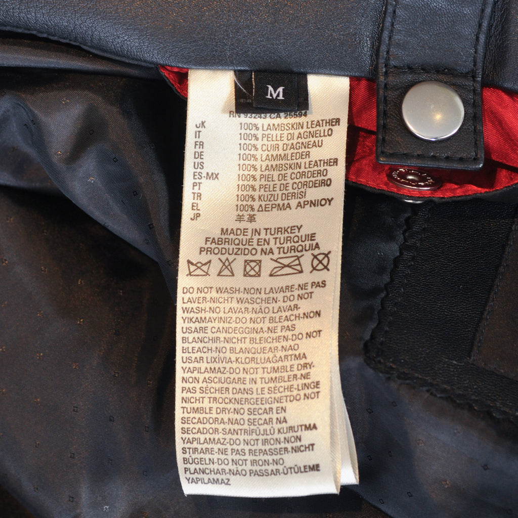 Diesel Black Lambskin Leather Motorcycle Jacket